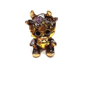 Bling bull gold silver sequins plush stuffed animal